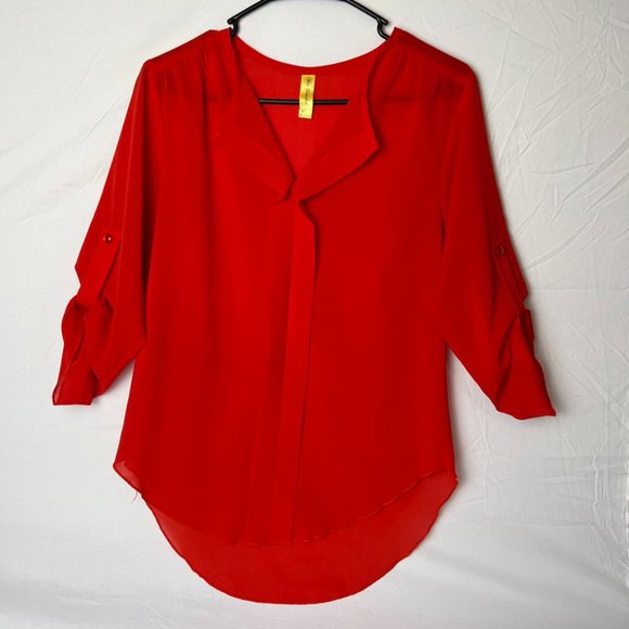 Bee Stitched Red Blouse - Picture 1 of 3